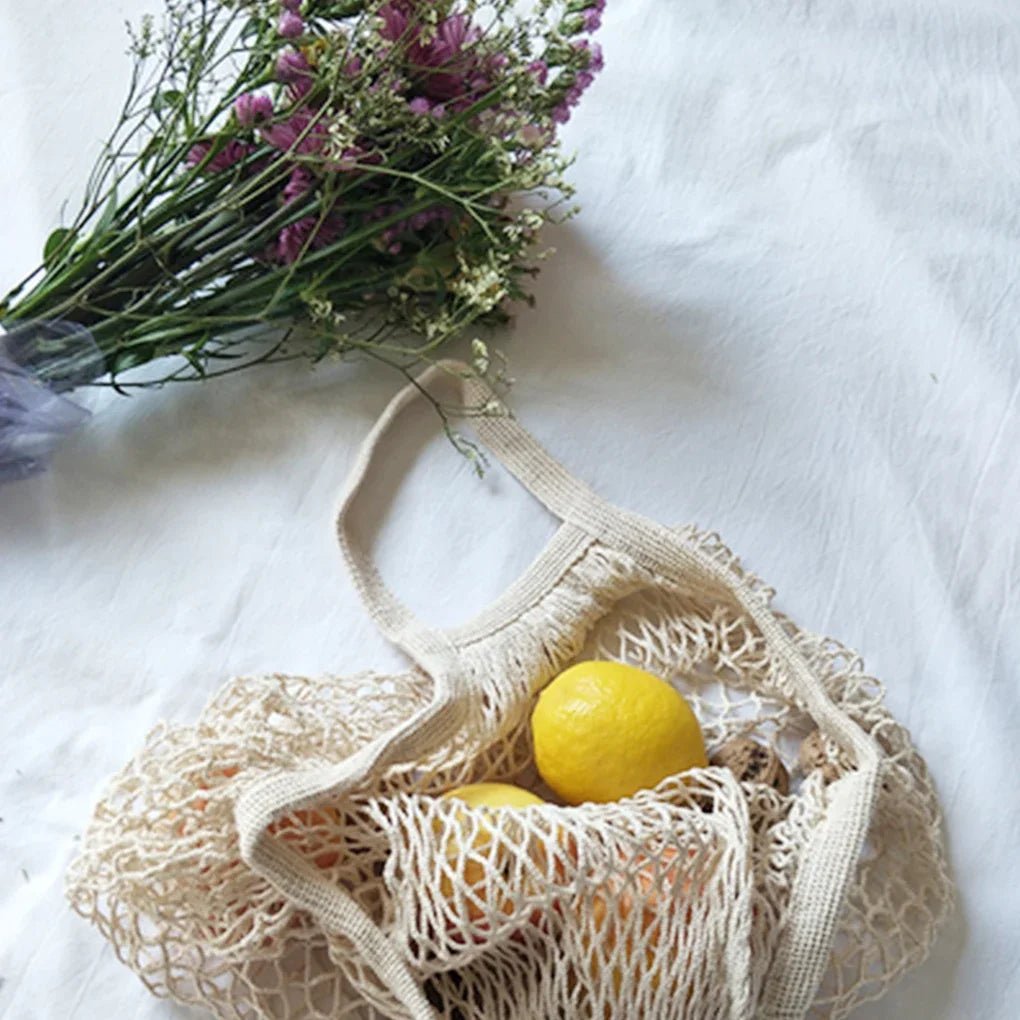 1/2pcs Cotton String Shopping Tote Bags Fruit Vegetable Storage - WIVAStore
