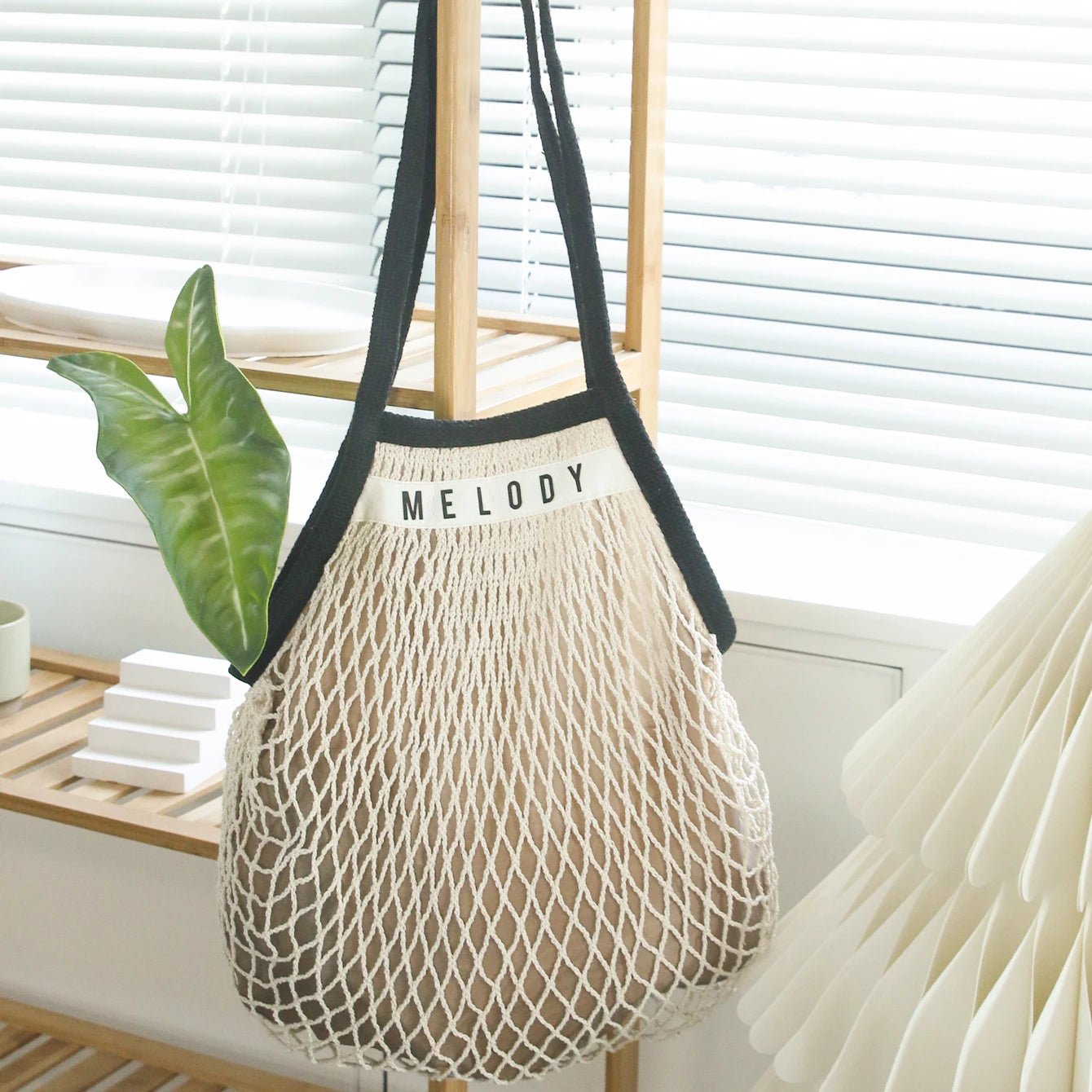 1PCS Personalised Name Mesh organic Cotton Bag - WIVAStore