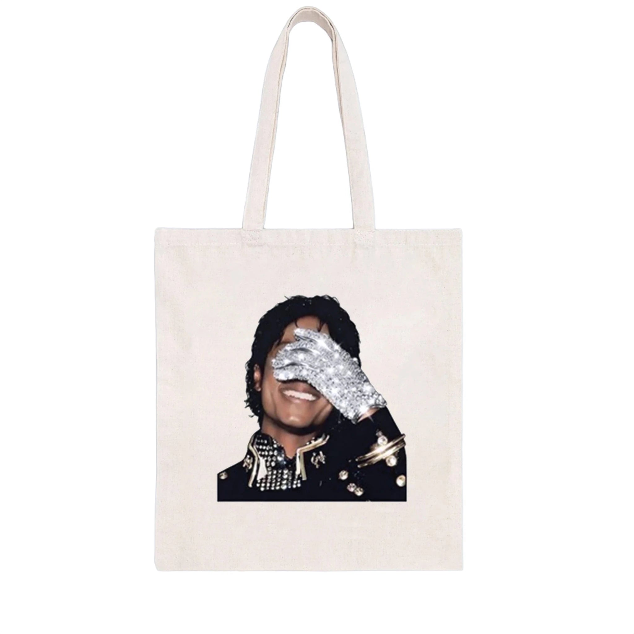 2026 Michael Jackson Gloves Print Canvas Tote - WIVAStore
