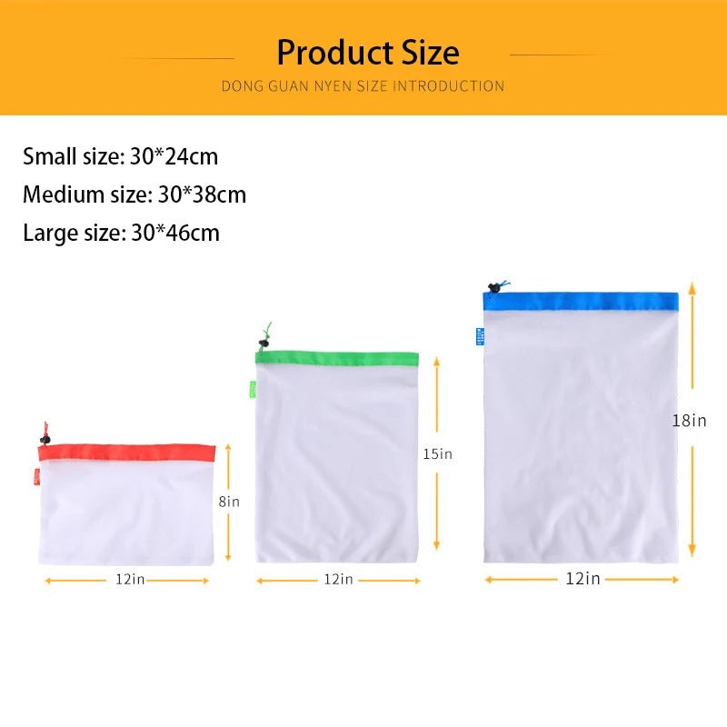 3 Sizes Reusable Mesh Produce Bag - WIVAStore