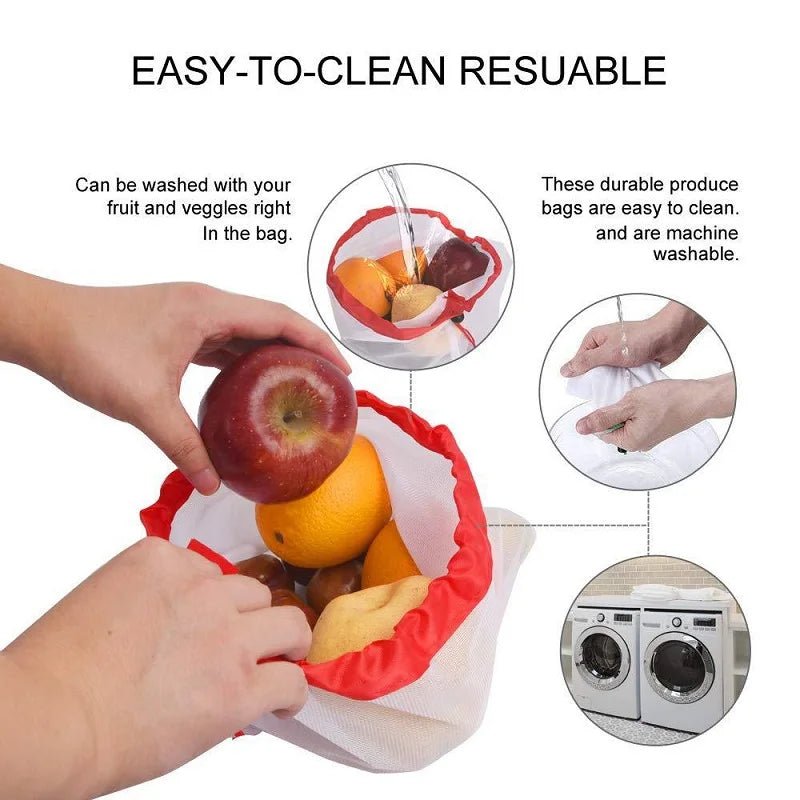 3 Sizes Reusable Mesh Produce Bag - WIVAStore