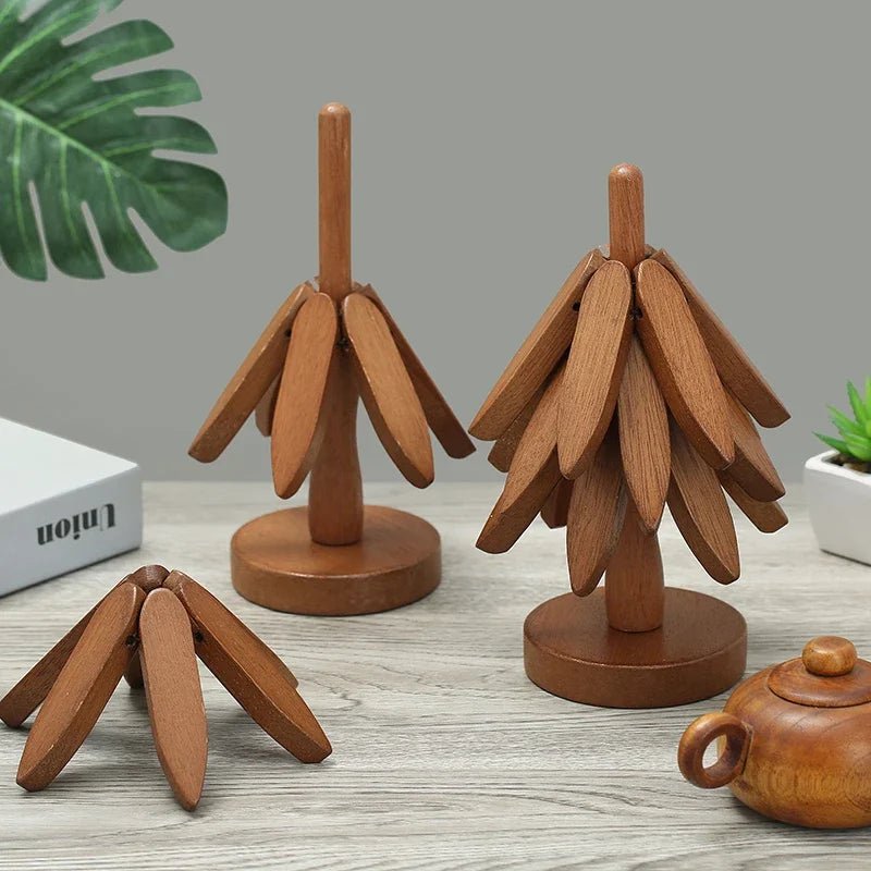 3/4/5PCS Tree Design Wood Trivets for Hot Dishes - WIVAStore