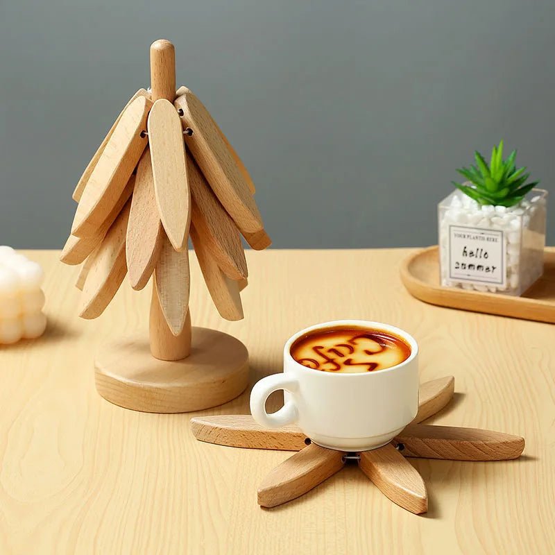 3/4/5PCS Tree Design Wood Trivets for Hot Dishes - WIVAStore