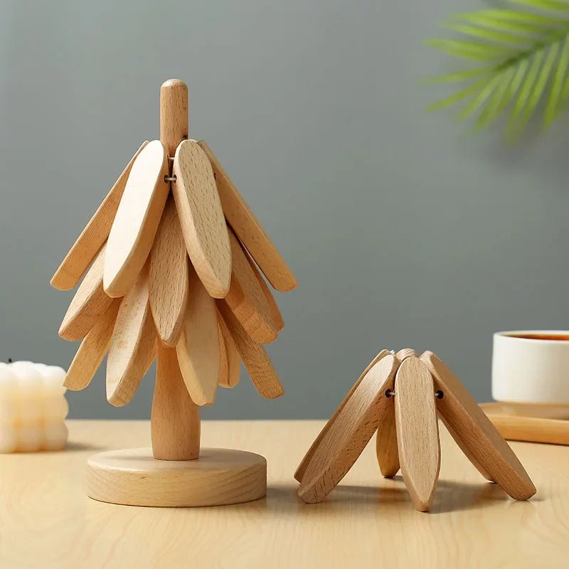 3/4/5PCS Tree Design Wood Trivets for Hot Dishes - WIVAStore