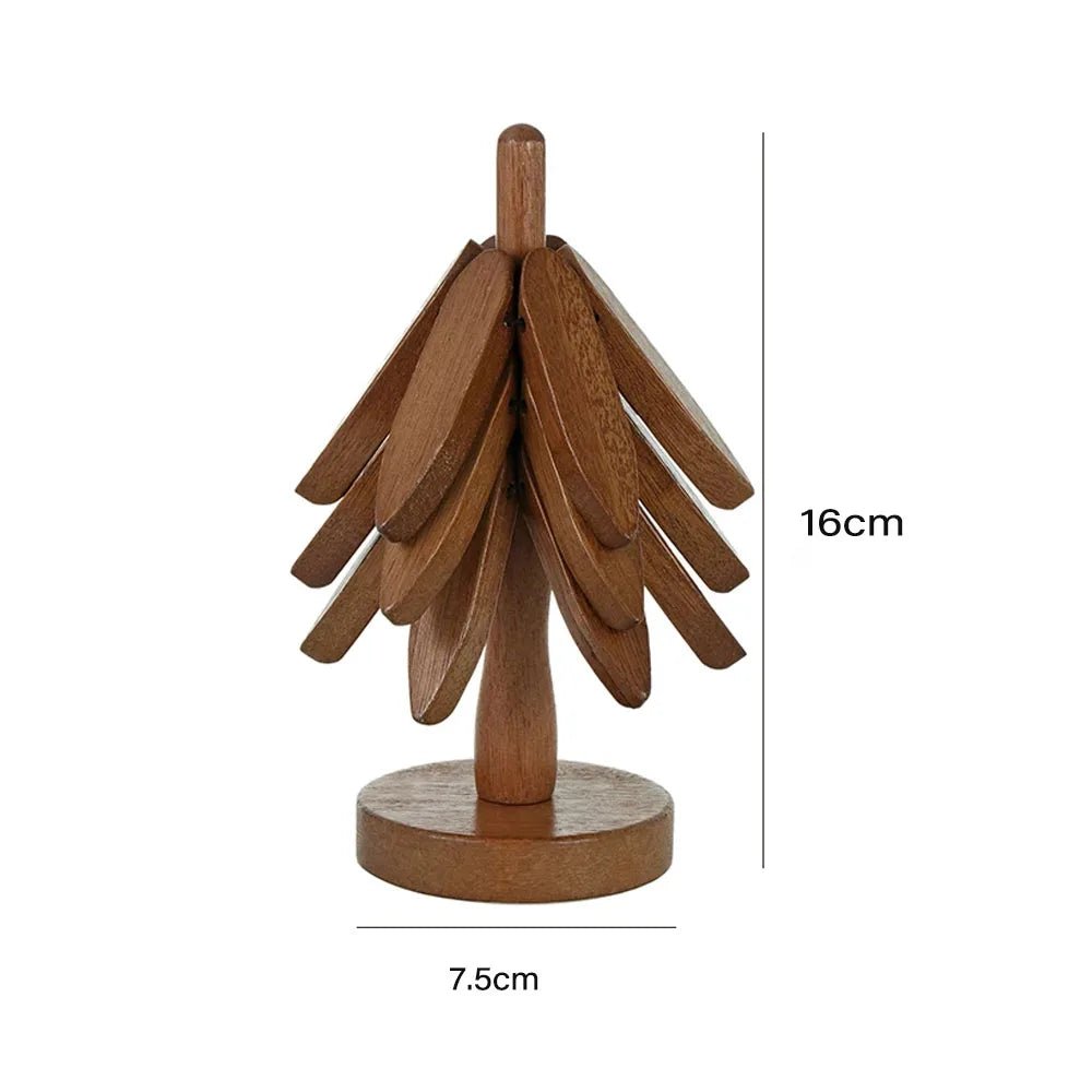3/4/5PCS Tree Design Wood Trivets for Hot Dishes - WIVAStore