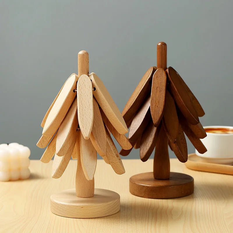 3/4/5PCS Tree Design Wood Trivets for Hot Dishes - WIVAStore