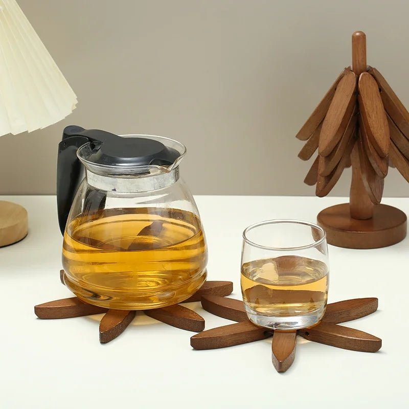 3/4/5PCS Tree Design Wood Trivets for Hot Dishes - WIVAStore
