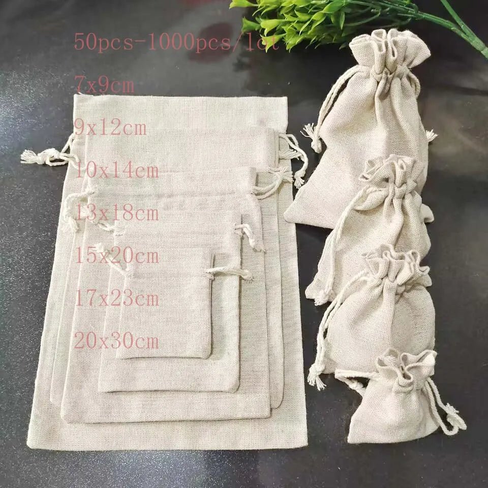 50pcs/lot Burlap Gift Bags - WIVAStore