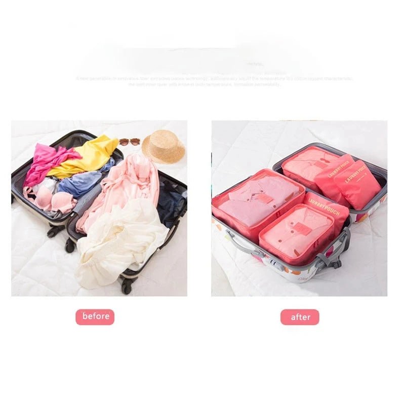 6 Pieces/set Travel Bag Clothes Shoe Organizer - WIVAStore