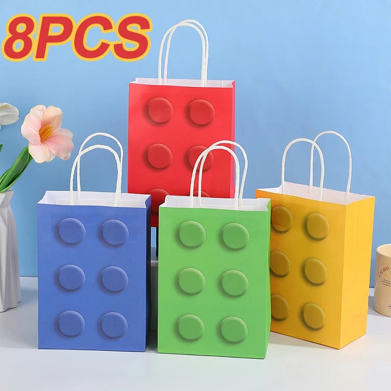 8PCS Building Block Tote Bags Paper Gift Bags - WIVAStore