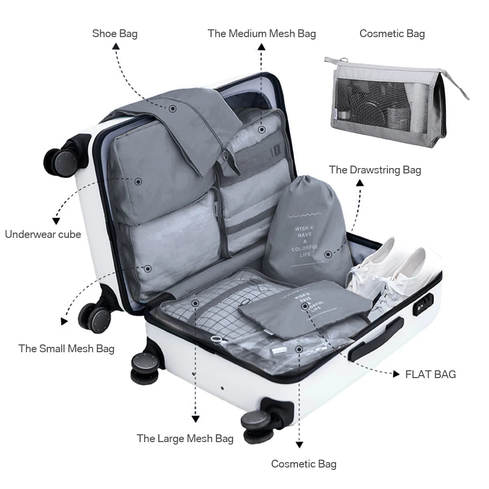 8Pcs/Set Travel Organizer Storage Bags - WIVAStore