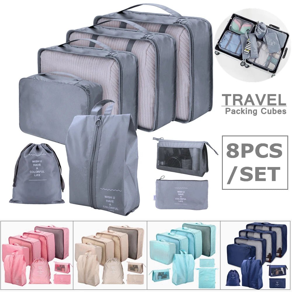 8Pcs/Set Travel Organizer Storage Bags - WIVAStore
