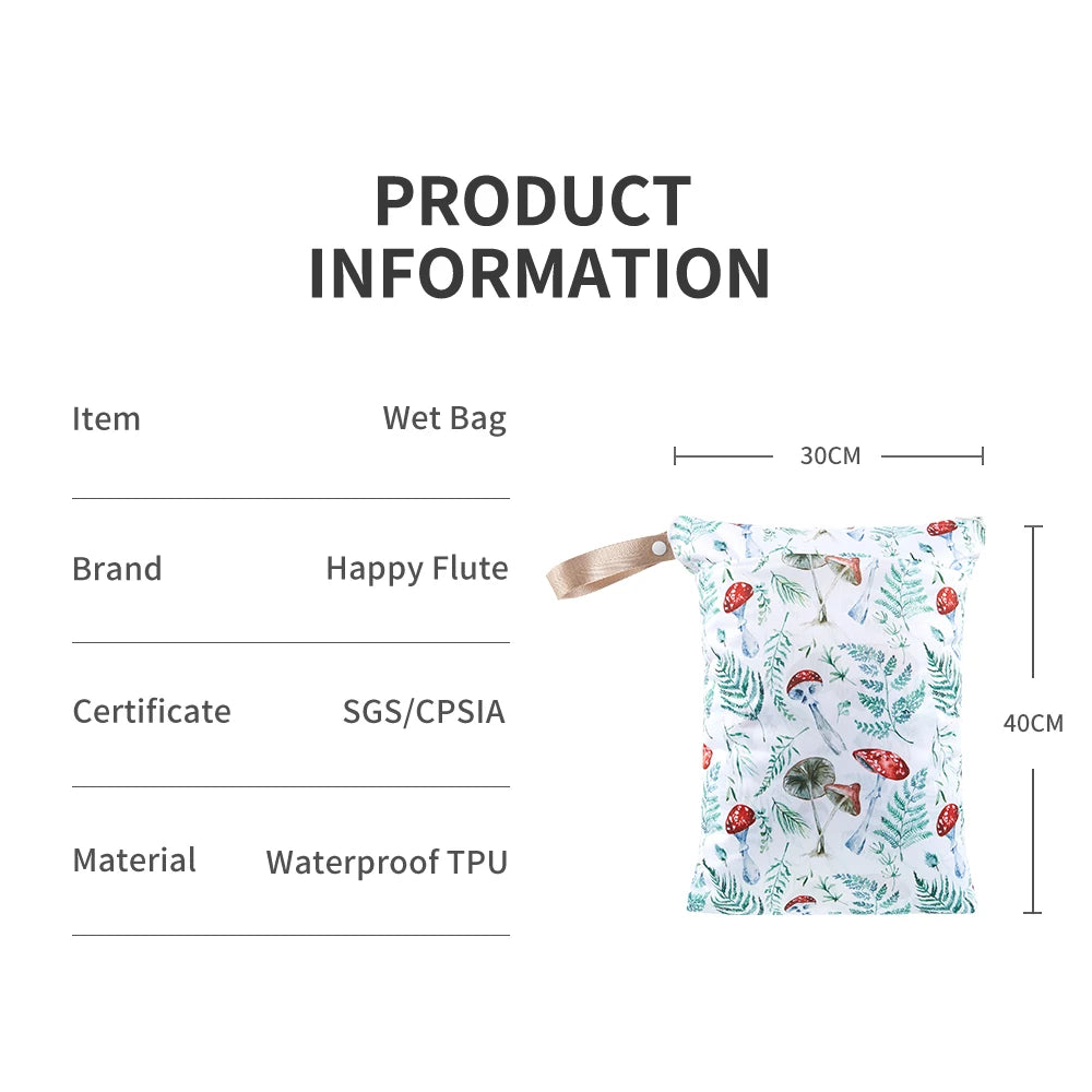 HappyFlute 1PC Portable Baby Diaper Bag - Printed Waterproof