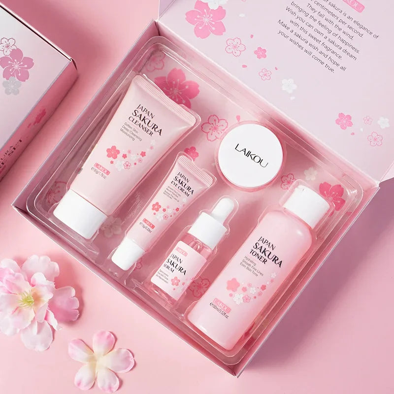 LAIKOU Sakura 5-Piece Korean Skincare Set