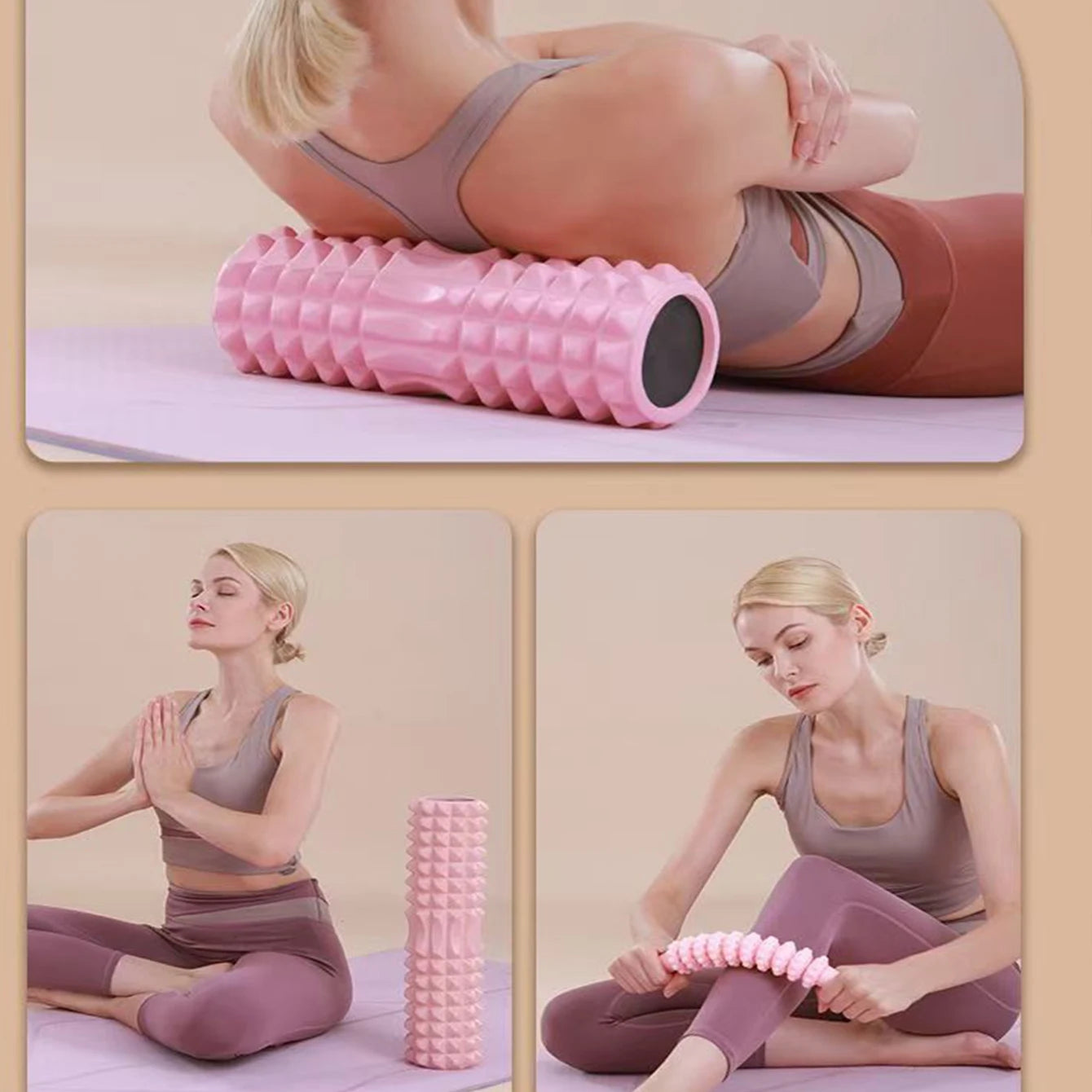 45cm Yoga Foam Roller & Massage Block Set