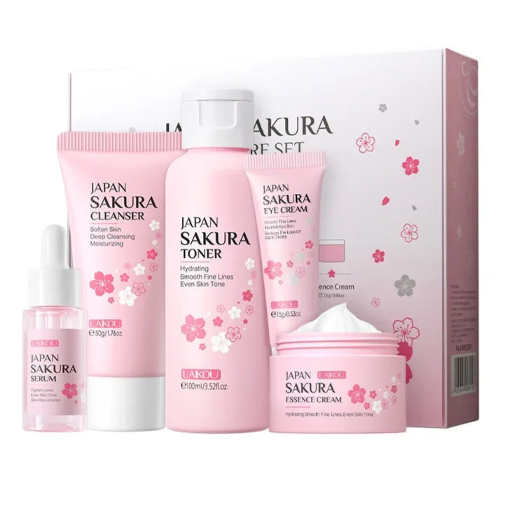 LAIKOU Sakura 5-Piece Korean Skincare Set