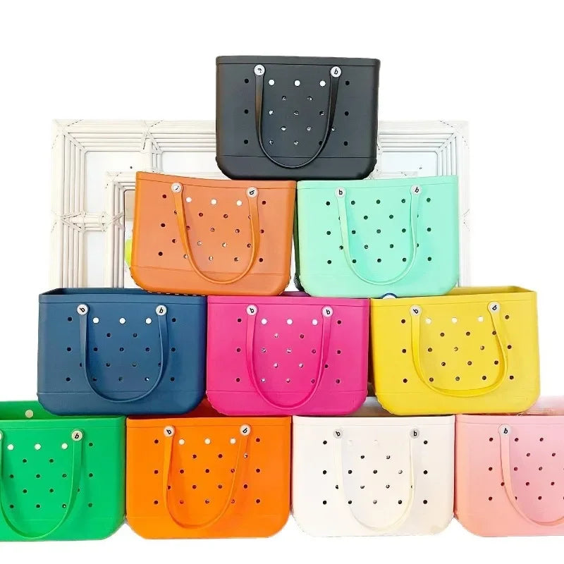 EVA Rubber Waterproof Handbag - Solid Color M/L