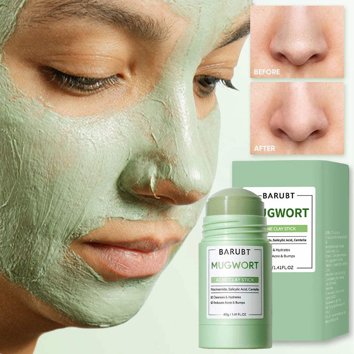 Wormwood Mud Mask Stick for Deep Cleansing & Pore Care