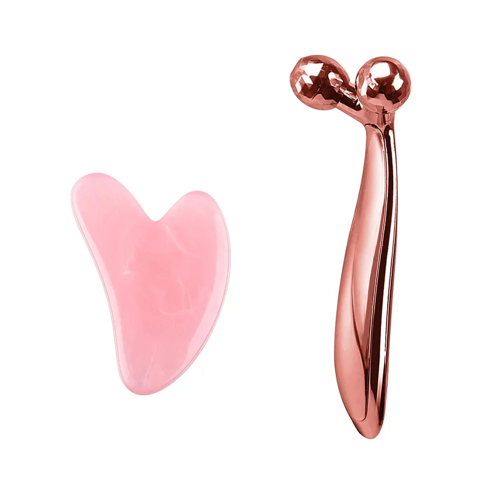 3D Y-Shape Face & Neck Roller + Gua Sha Set