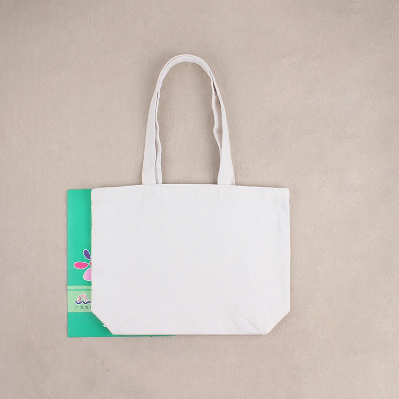 White Eco-Friendly Canvas Customizable LOGO Handbags of Various Size