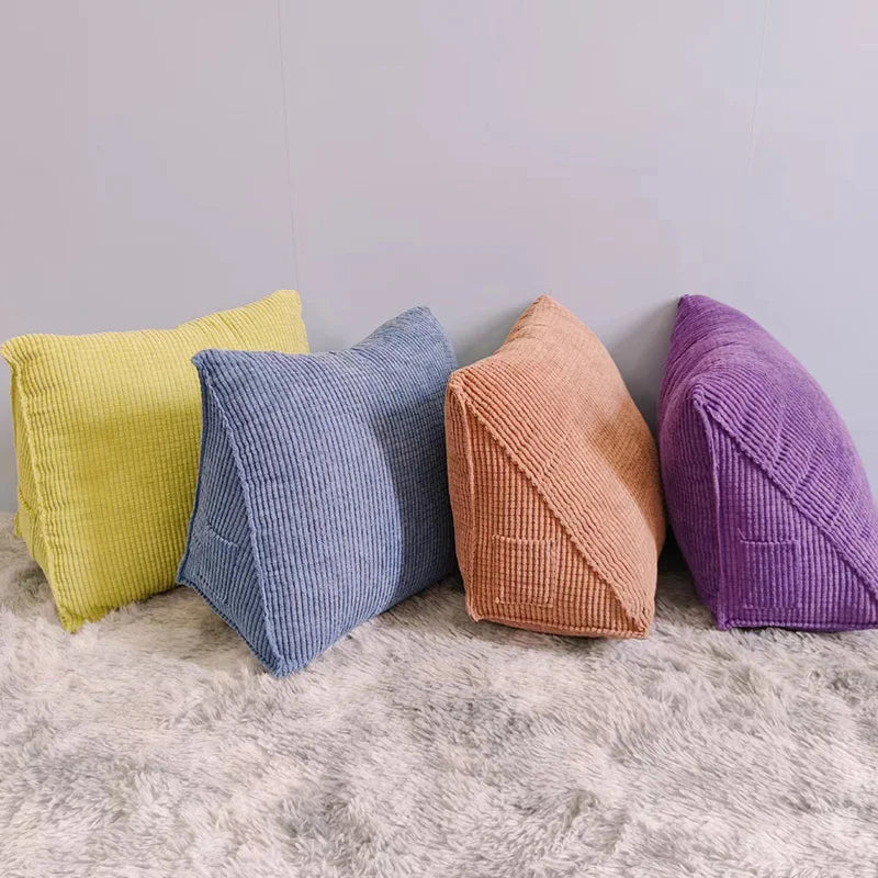 Triangular Corduroy Backrest Pillow