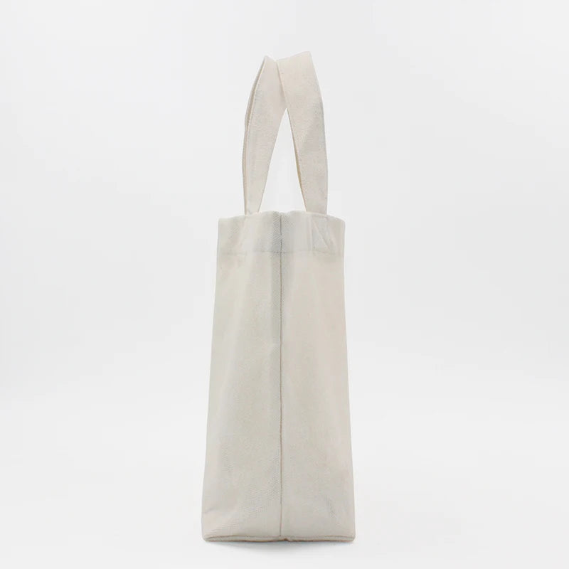 White Eco-Friendly Canvas Customizable LOGO Handbags of Various Size
