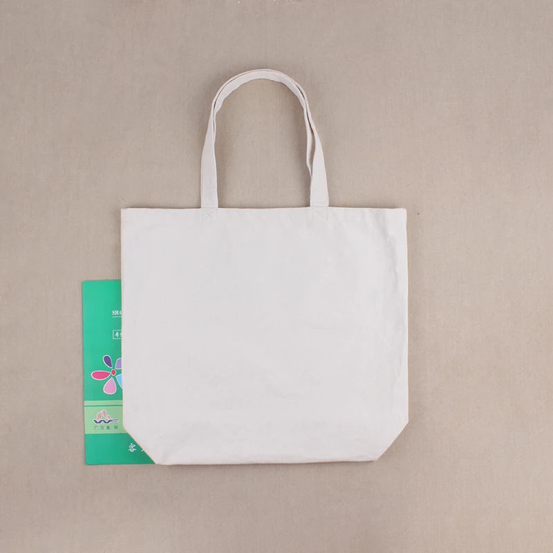 White Eco-Friendly Canvas Customizable LOGO Handbags of Various Size