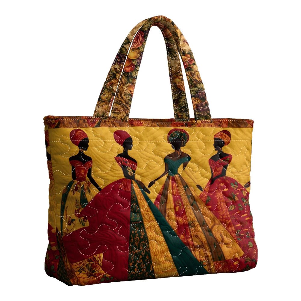 African American Print Quilted Tote Daily Shoulder Bag - WIVAStore