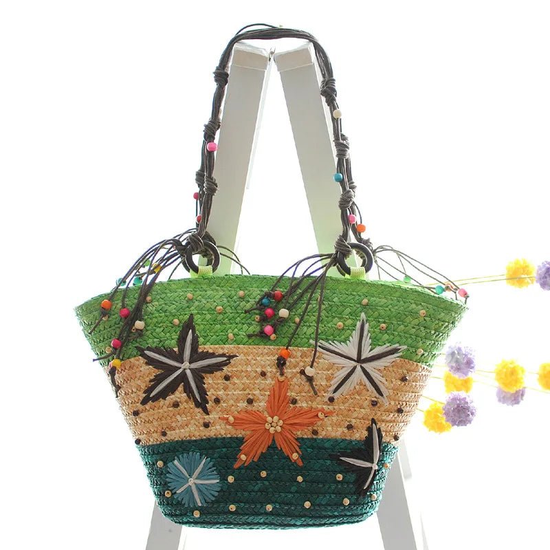 Bohemian Straw Woven Shoulder Bag - WIVAStore