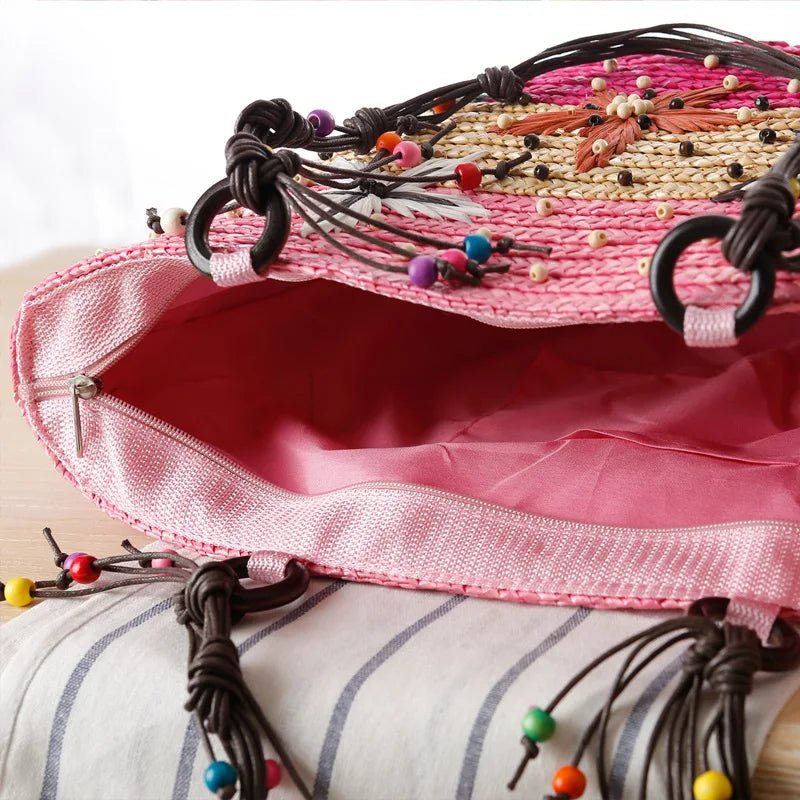 Bohemian Straw Woven Shoulder Bag - WIVAStore