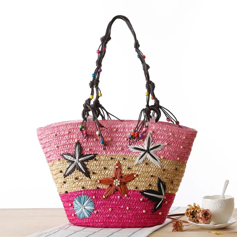 Bohemian Straw Woven Shoulder Bag - WIVAStore