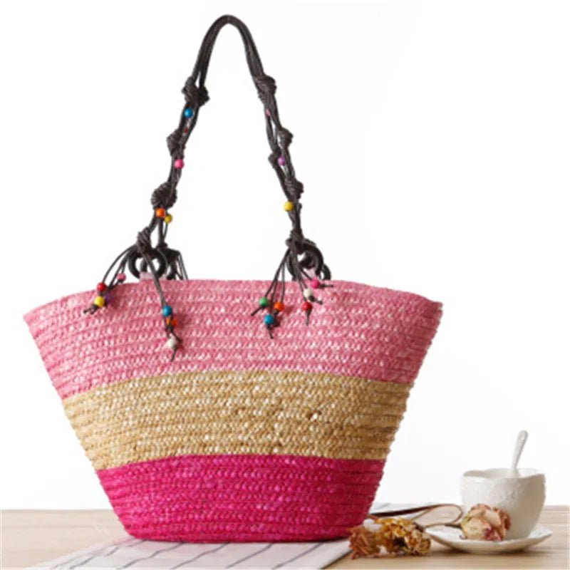 Bohemian Straw Woven Shoulder Bag - WIVAStore
