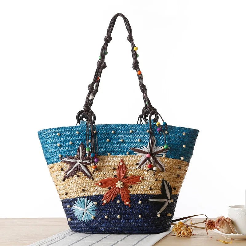 Bohemian Straw Woven Shoulder Bag - WIVAStore