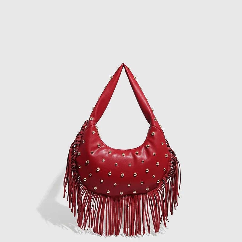 Boho Style Fringe Rivet Crossbody Bag - WIVAStore