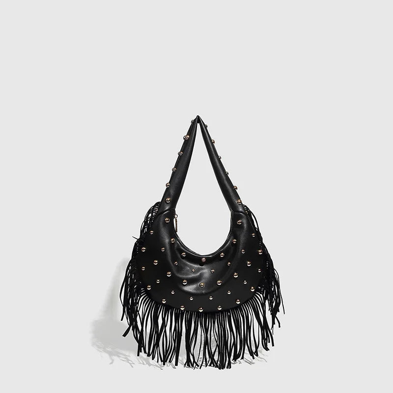Boho Style Fringe Rivet Crossbody Bag - WIVAStore