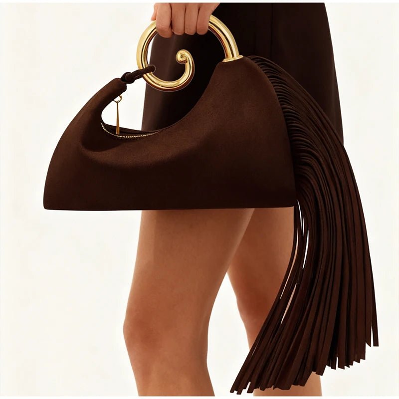 Boho Style Fringe Rivet Crossbody Bag - WIVAStore
