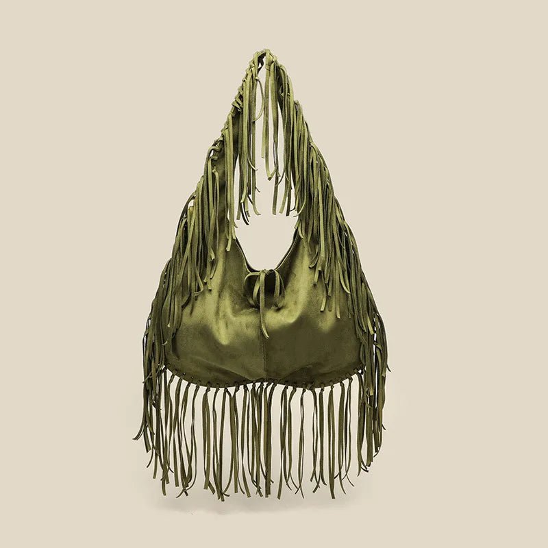 Boho Style Fringe Rivet Crossbody Bag - WIVAStore