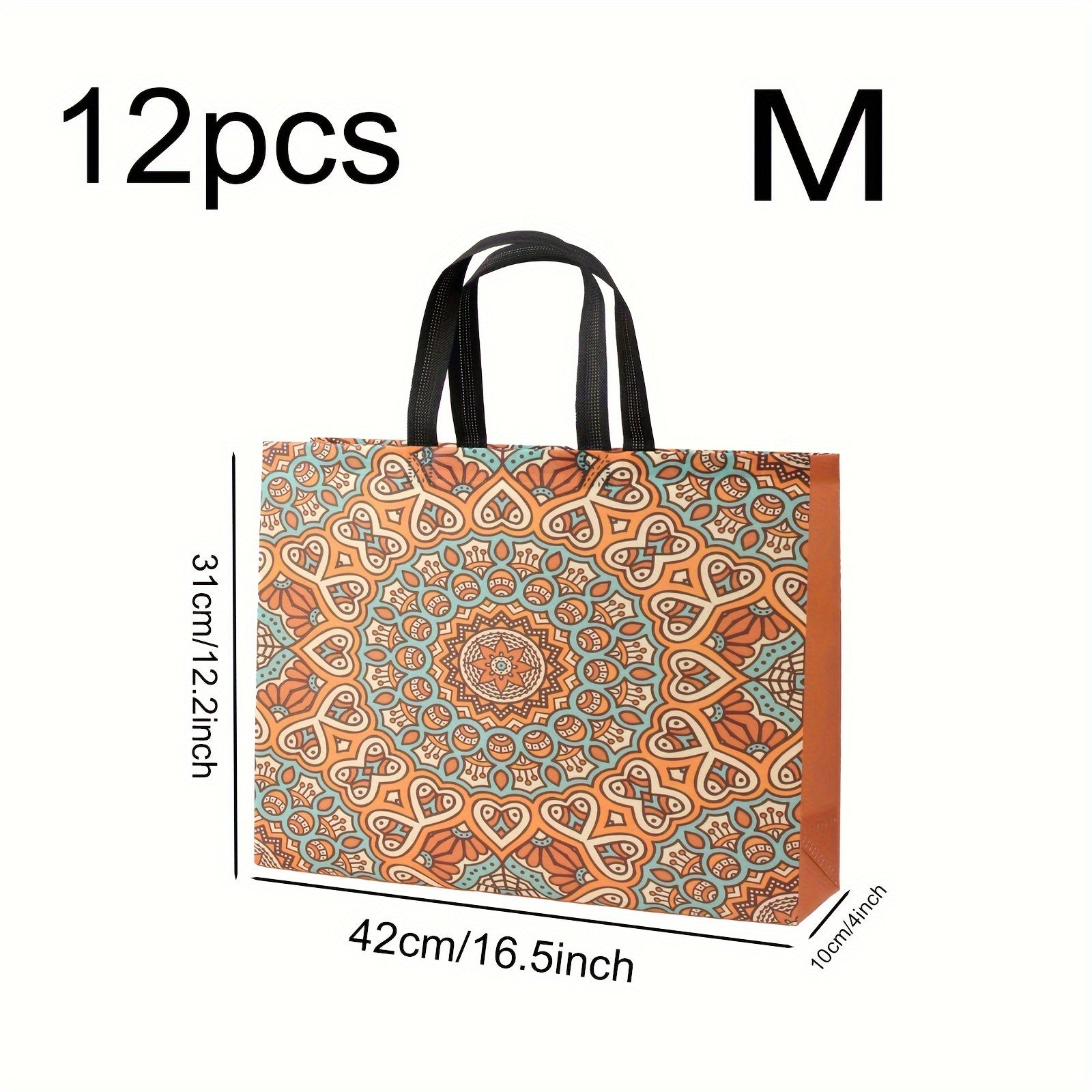 Reusable Gift Bags Set of 12 with Handles - Eco-Friendly and Shrink-Resistant