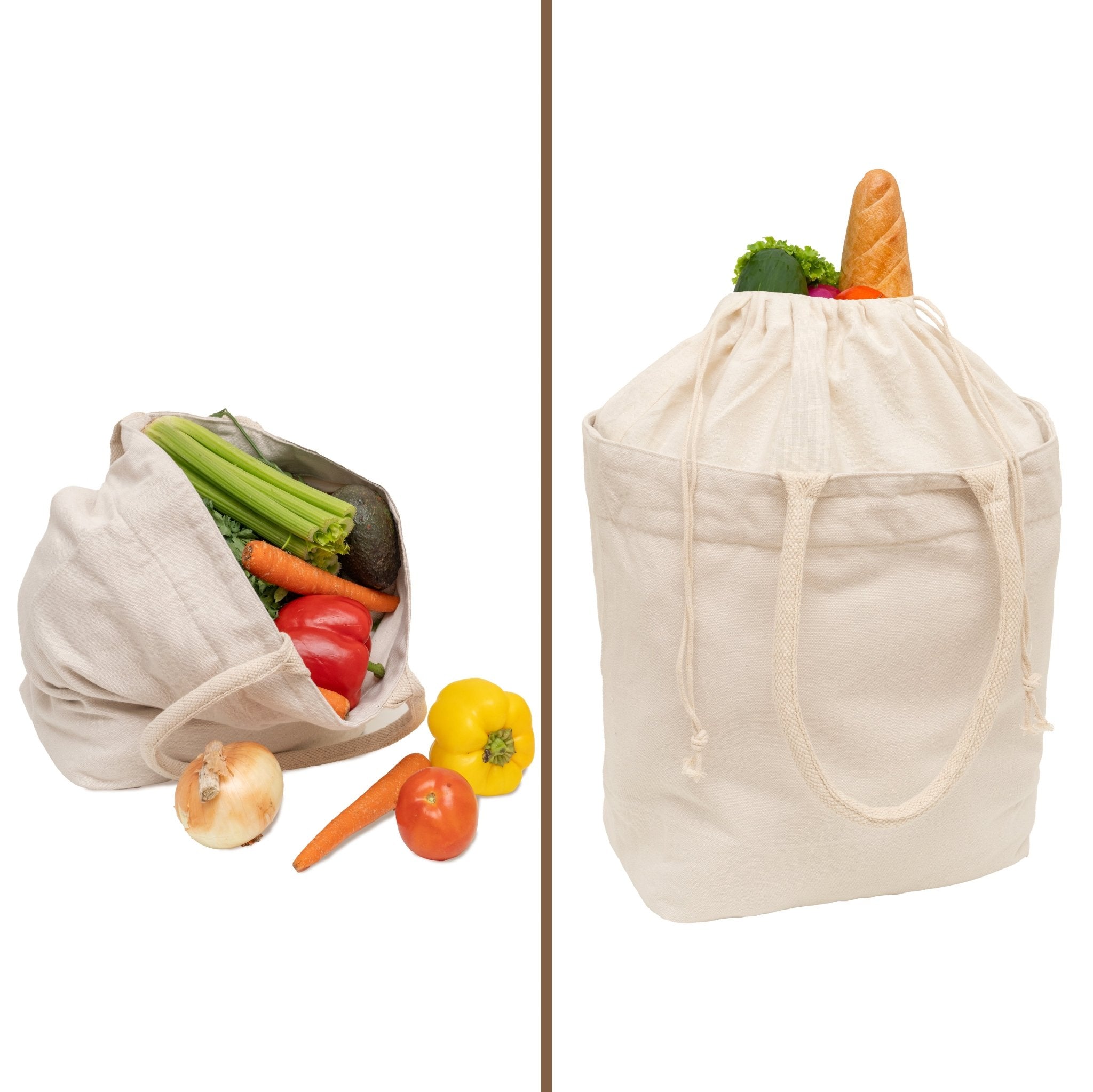 Canvas Grocery Tote with Drawstring - WIVAStore