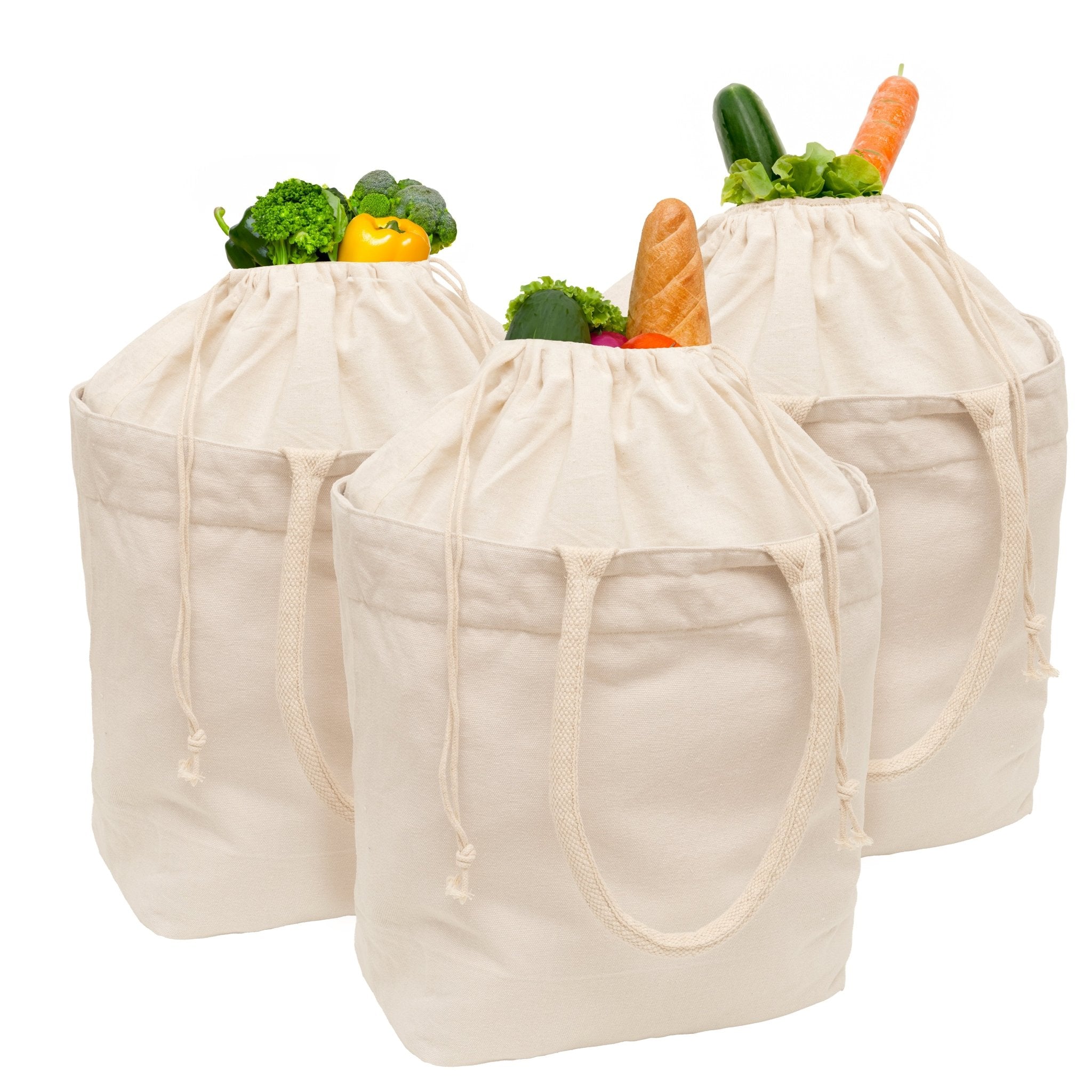 Canvas Grocery Tote with Drawstring - WIVAStore