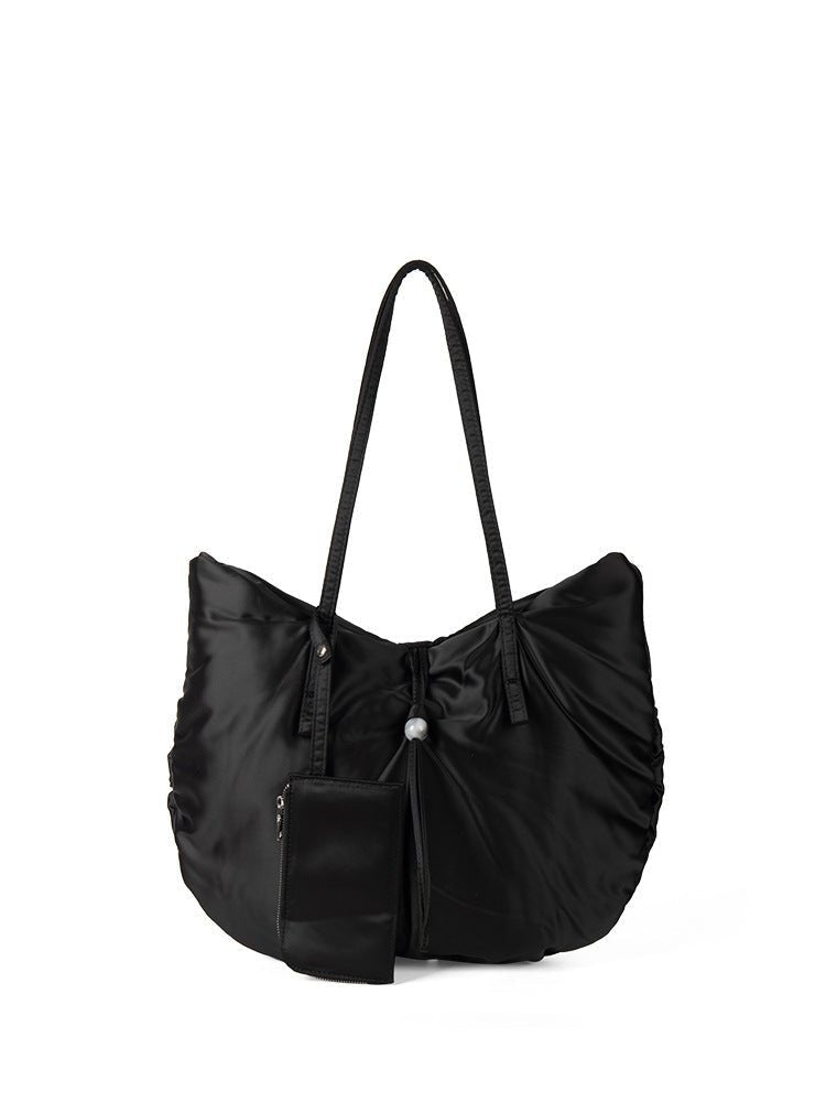 Casual Nylon Large Capacity Hobo Bag - Portable Tote Bag for Women with Design Pleated Shoulder Bag - WIVAStore