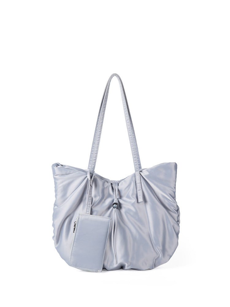 Casual Nylon Large Capacity Hobo Bag - Portable Tote Bag for Women with Design Pleated Shoulder Bag - WIVAStore