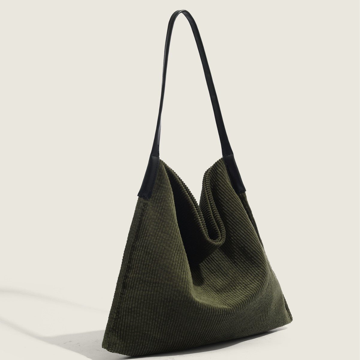 Corduroy large capacity hobo bag, tote bag women, casual commuting shoulder bag large, - WIVAStore
