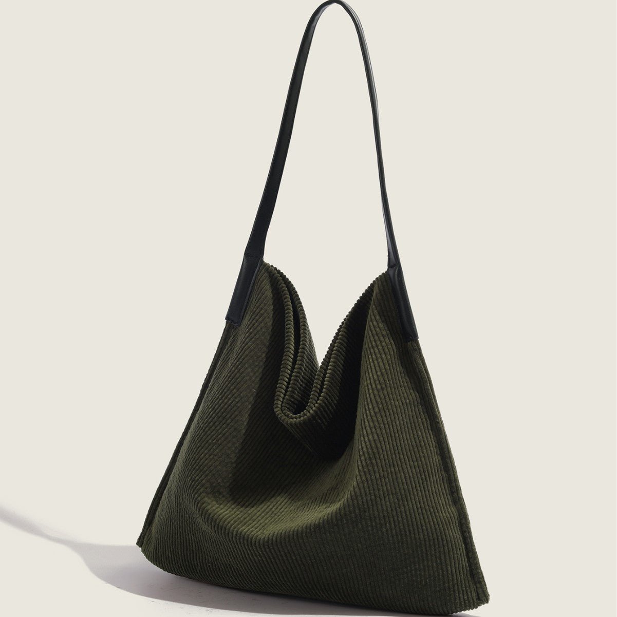Corduroy large capacity hobo bag, tote bag women, casual commuting shoulder bag large, - WIVAStore