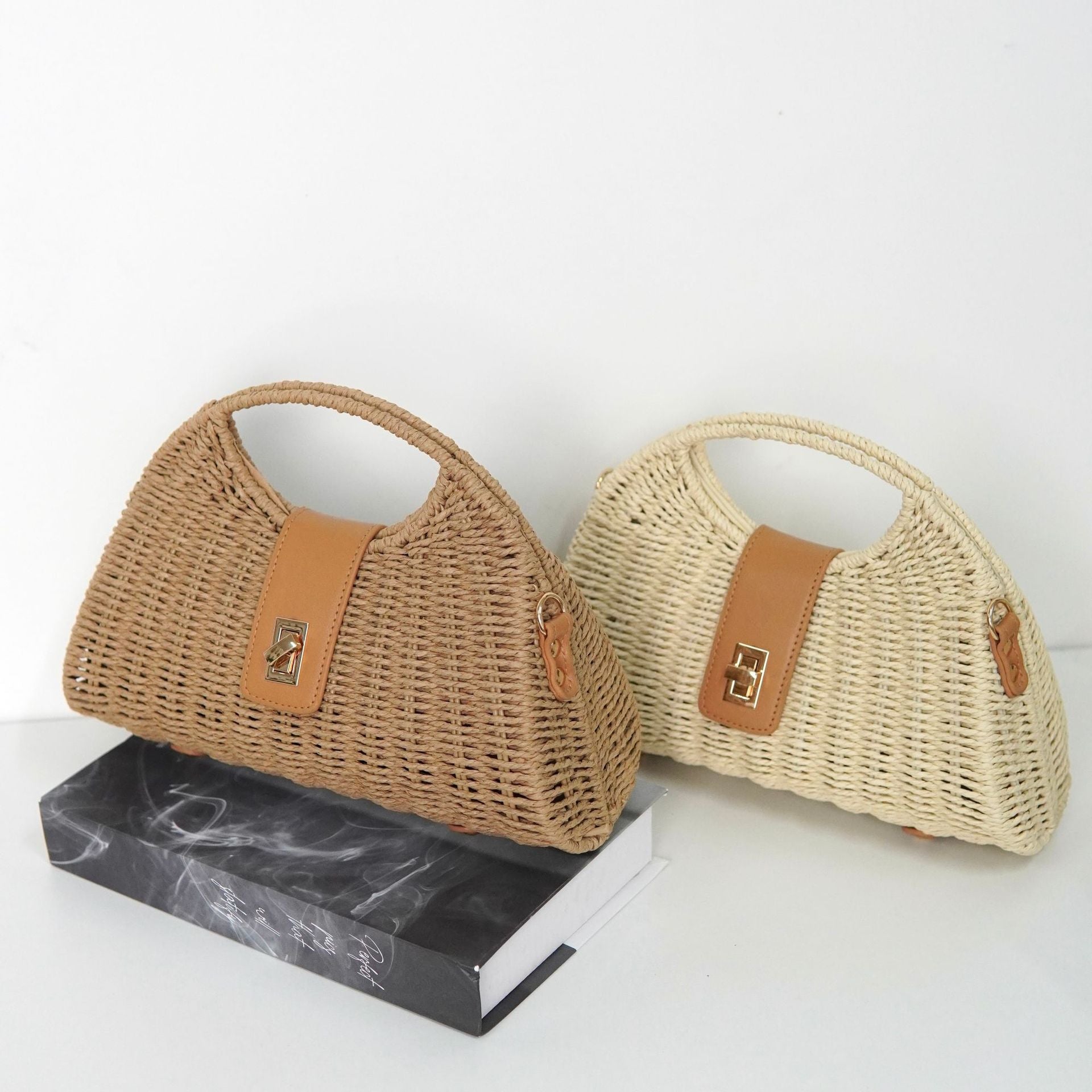 Crossbody Straw Bag – Fashion Shoulder Woven Purse, Vacation Beach Tote Handbag - WIVAStore