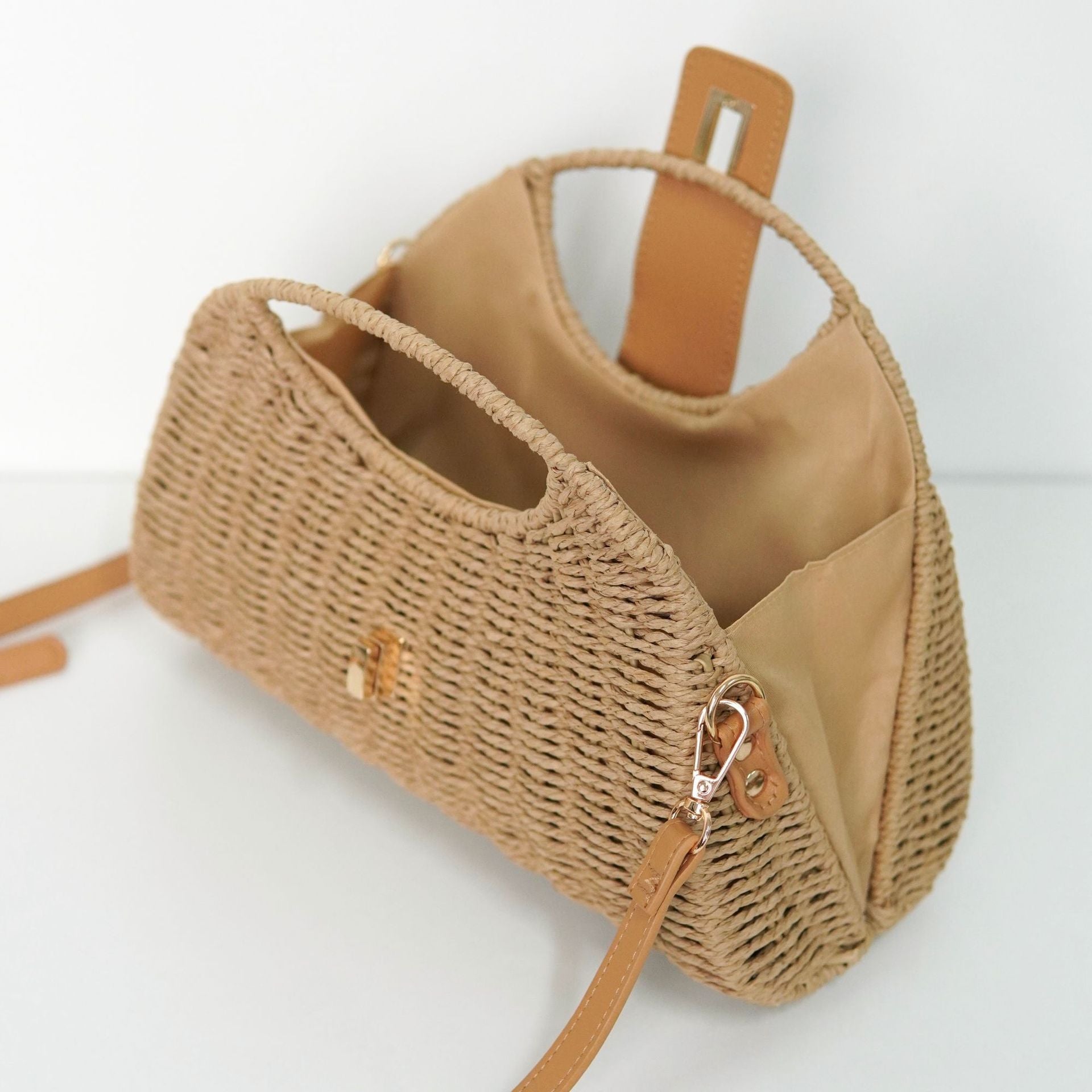 Crossbody Straw Bag – Fashion Shoulder Woven Purse, Vacation Beach Tote Handbag - WIVAStore