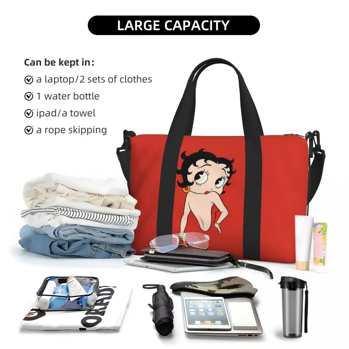 Custom Cartoon Girl B - Bettys Beach Travel Bag - WIVAStore