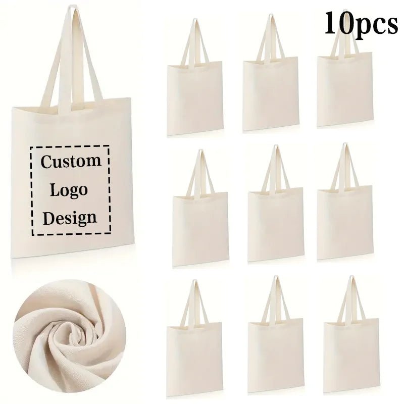 10oz Canvas Custom Logo Shoulder Bags for Eco-Friendly Shopping - WIVAStore