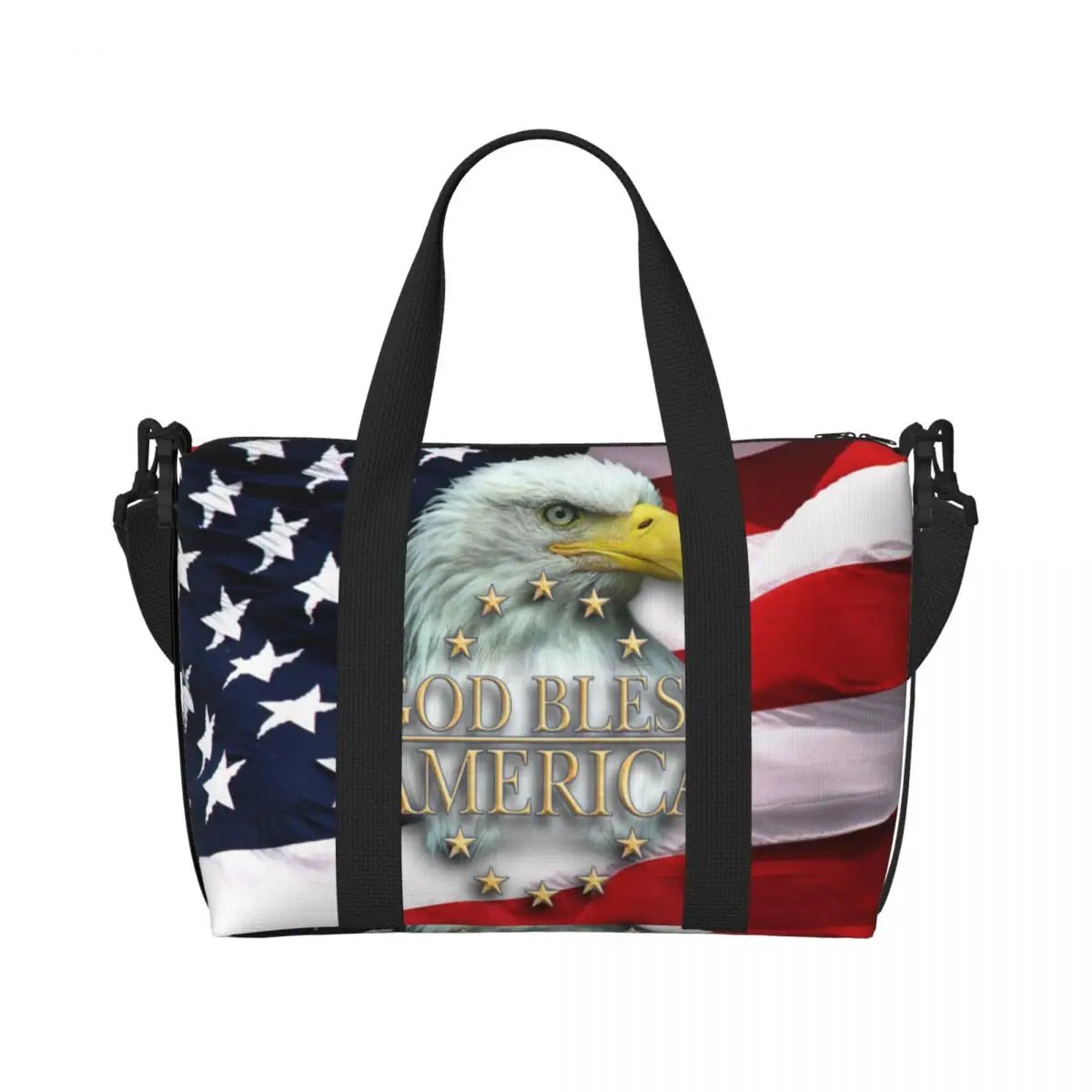 Custom Vintage American Flag Tote Bag - WIVAStore