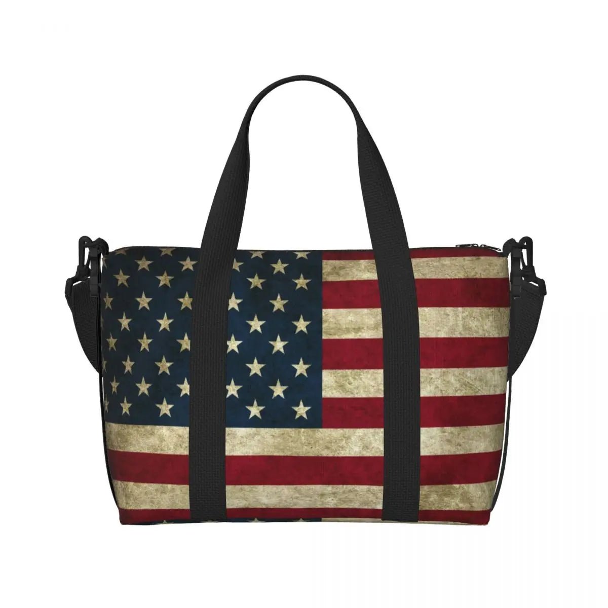 Custom Vintage American Flag Tote Bag - WIVAStore